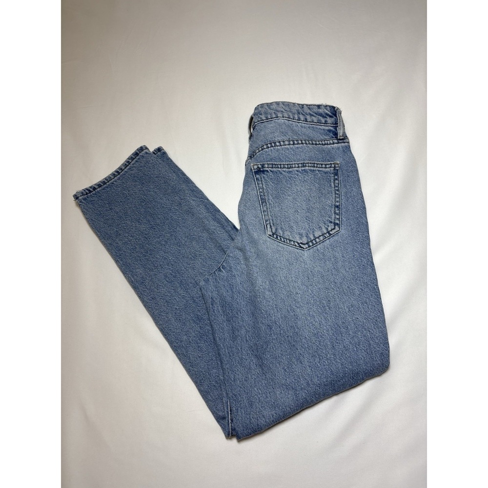 PacSun Womens Blue Light Wash High Rise Denim Jeans 5-Pocket Button Zip